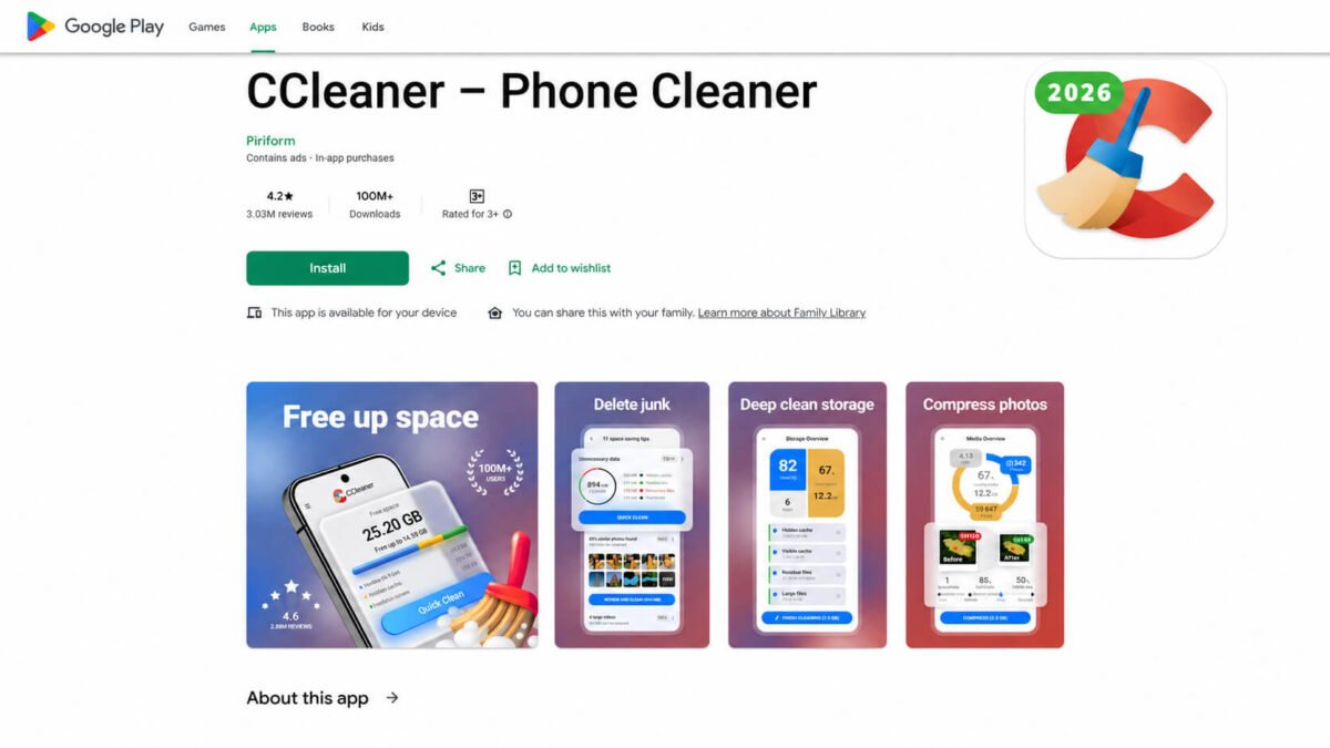 ccleaner app download phone cleaner junk files clean android