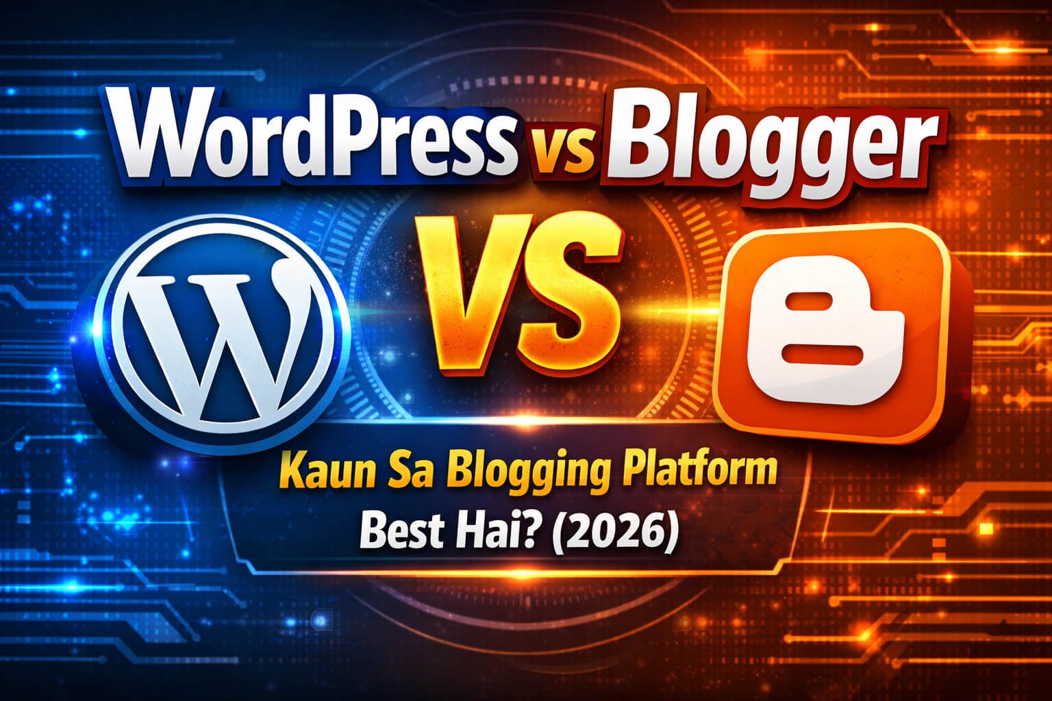WordPress vs Blogger: 2026 में Blogging के लिए कौन-सा बेहतर है?