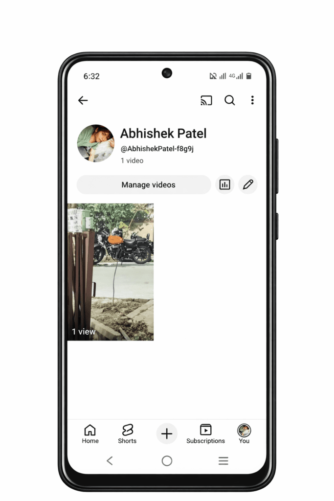 mobile par youtube profile page open showing account settings before permanently deleting youtube channel