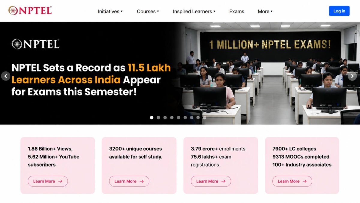 NPTEL online learning platform homepage