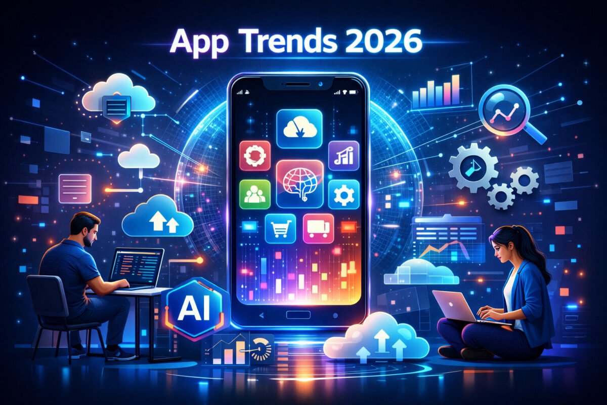 mobile app development trends 2026 illustration