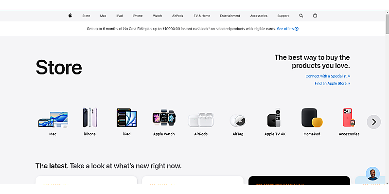 business website example apple