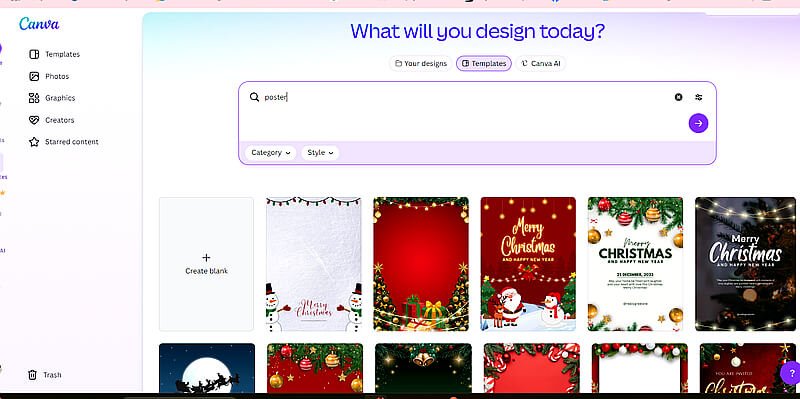 Canva me poster search result templates