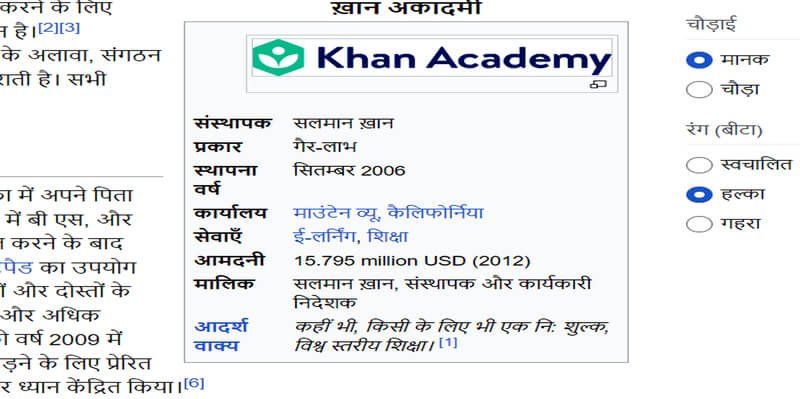 Khan Academy founder Salman Khan and founding year 2006 information from Wikipedia