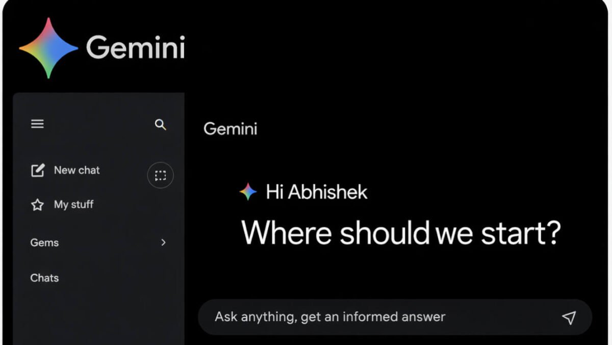 Google Gemini AI chat interface screenshot
