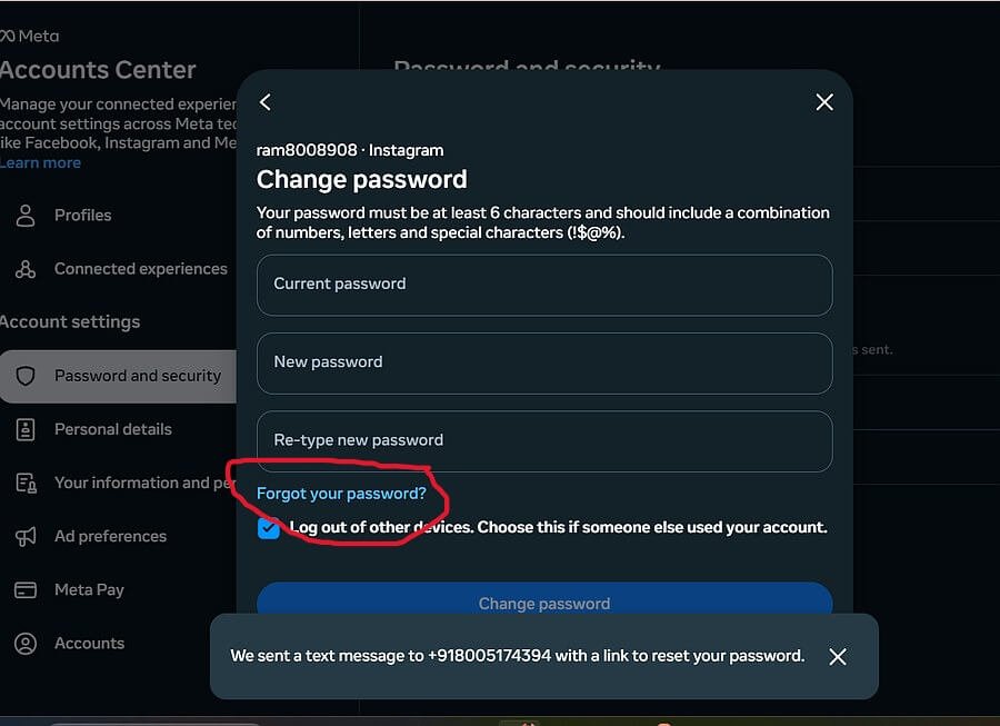 instagram password reset kaise kare screen step by step