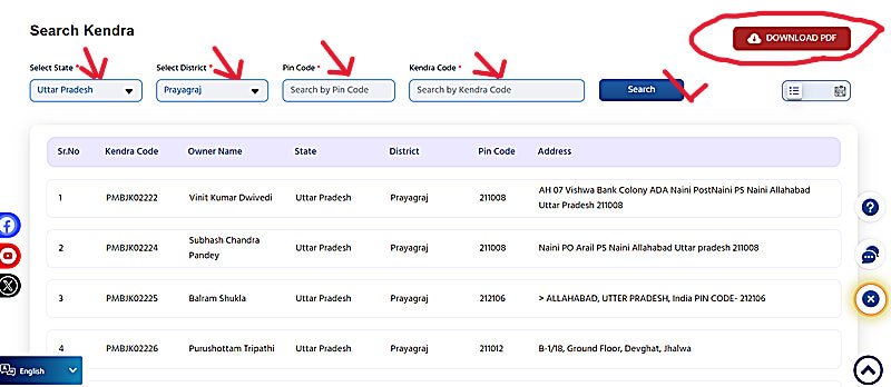 jan aushadhi center near me search result list
