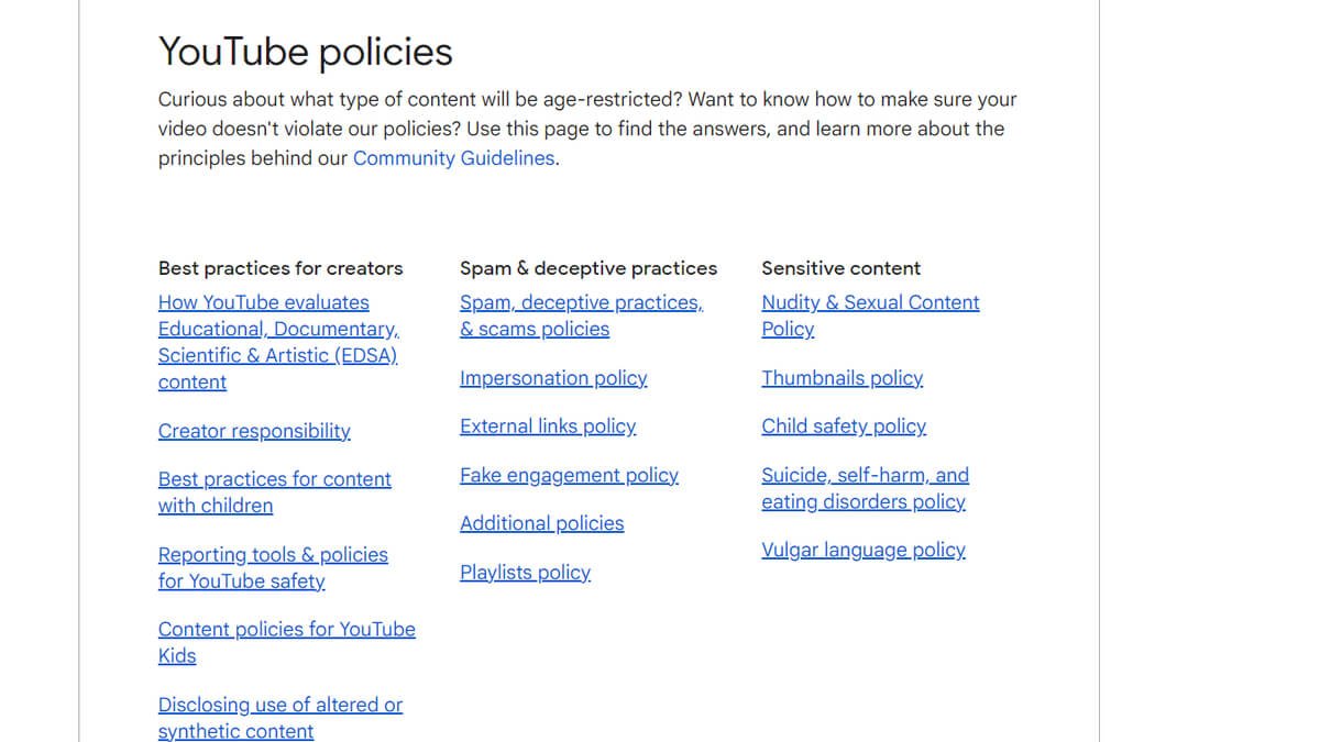 YouTube Policy 2026 official guidelines overview