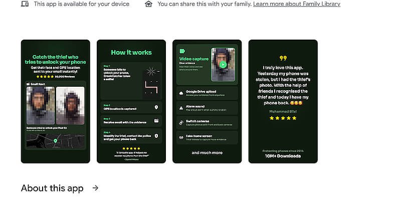 crookcatcher anti theft app features screenshot mobile chori pakadne wala app