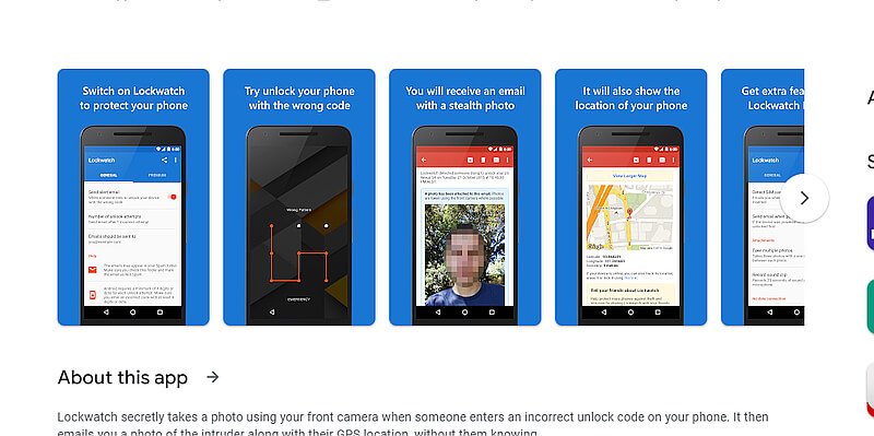 lockwatch thief catcher app features screenshot