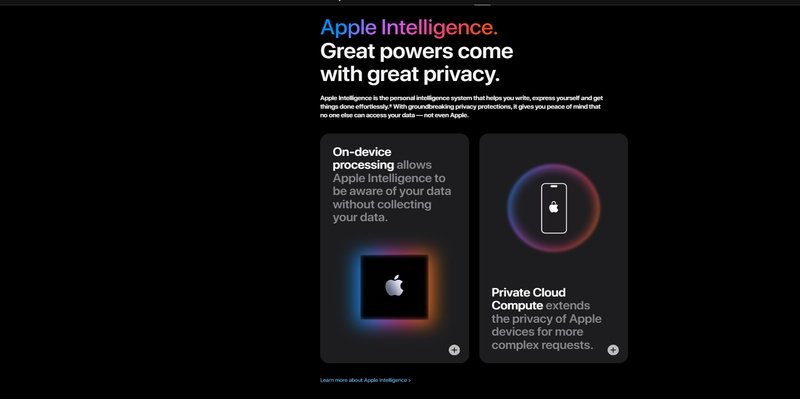 Apple Intelligence privacy features on MacBook Neo with on-device processing and private cloud compute